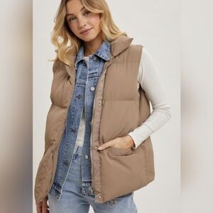Bluivy Faux Denim Layered Puffer Vest - Size M/L